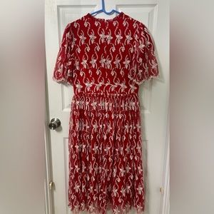 Ivy City Co Amelia Dress Large Red Midi Dress